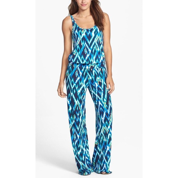 Tart Sleeveless Megan Printed Jumpsuit - Abstract - Blue Multi/Blue - Picture 2 of 14